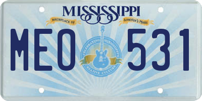 MS license plate MEO531