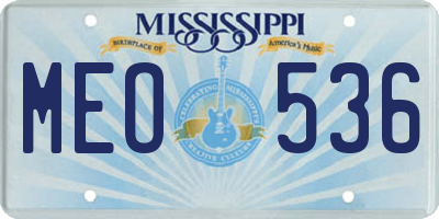 MS license plate MEO536