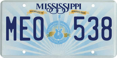 MS license plate MEO538