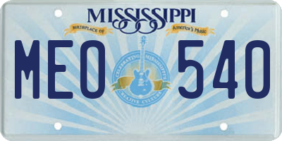 MS license plate MEO540