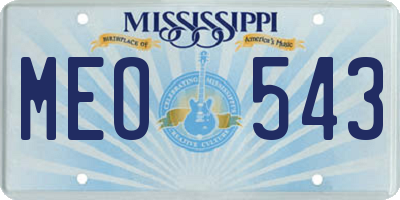 MS license plate MEO543