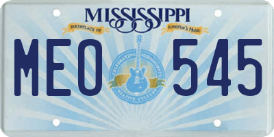 MS license plate MEO545