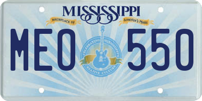 MS license plate MEO550