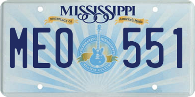 MS license plate MEO551