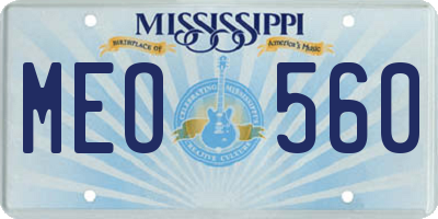 MS license plate MEO560