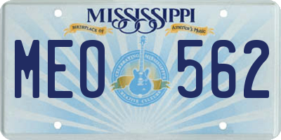 MS license plate MEO562