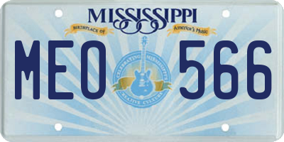 MS license plate MEO566