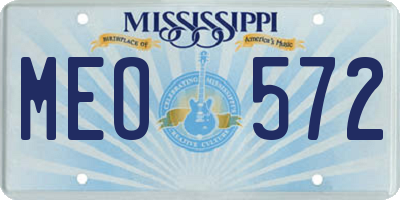 MS license plate MEO572