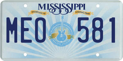 MS license plate MEO581