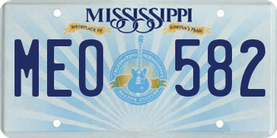 MS license plate MEO582