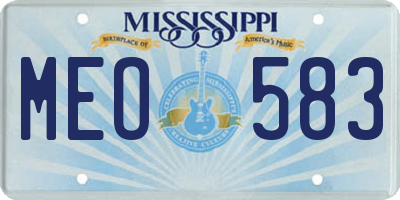 MS license plate MEO583
