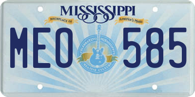 MS license plate MEO585