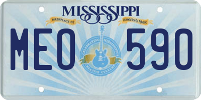 MS license plate MEO590