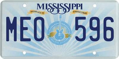 MS license plate MEO596