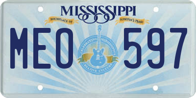 MS license plate MEO597
