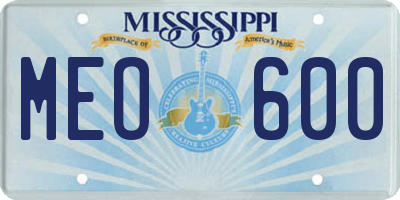 MS license plate MEO600