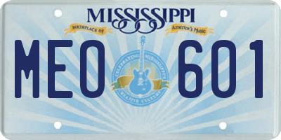 MS license plate MEO601
