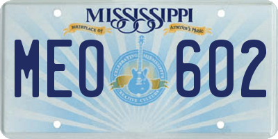 MS license plate MEO602