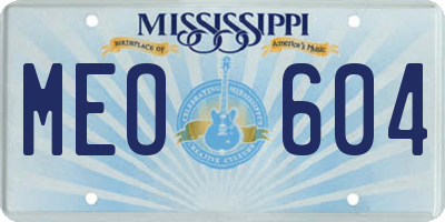 MS license plate MEO604