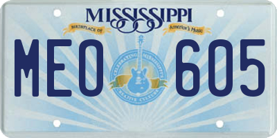 MS license plate MEO605