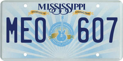 MS license plate MEO607