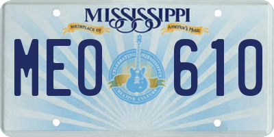 MS license plate MEO610