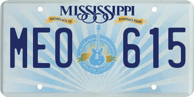 MS license plate MEO615