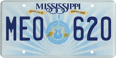 MS license plate MEO620