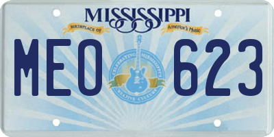 MS license plate MEO623