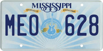 MS license plate MEO628