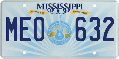 MS license plate MEO632