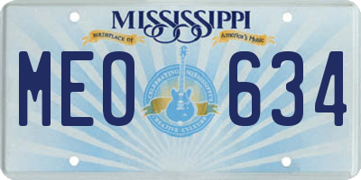 MS license plate MEO634