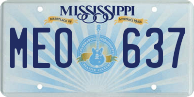 MS license plate MEO637