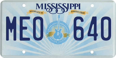 MS license plate MEO640