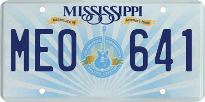 MS license plate MEO641