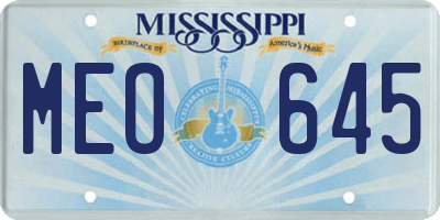 MS license plate MEO645