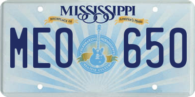 MS license plate MEO650