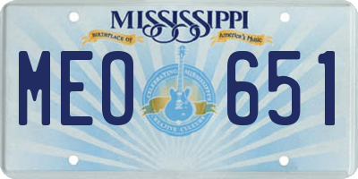 MS license plate MEO651