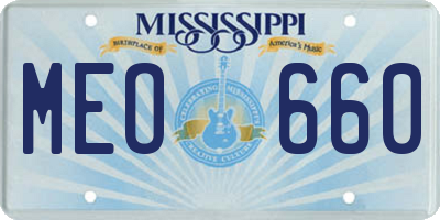 MS license plate MEO660