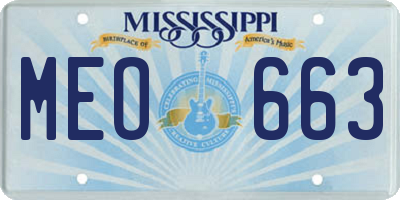 MS license plate MEO663