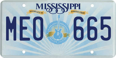 MS license plate MEO665