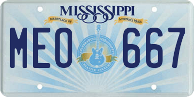 MS license plate MEO667