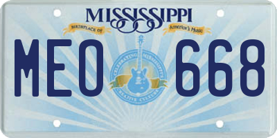 MS license plate MEO668