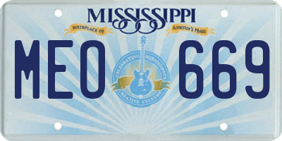 MS license plate MEO669