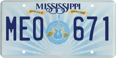 MS license plate MEO671