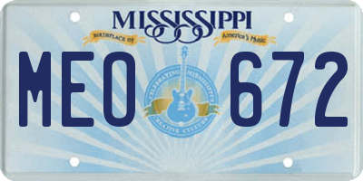 MS license plate MEO672