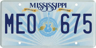 MS license plate MEO675