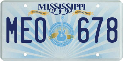 MS license plate MEO678