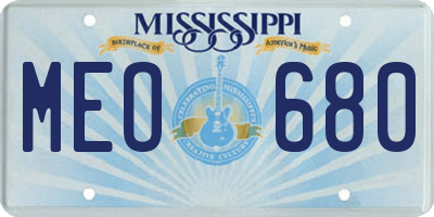 MS license plate MEO680