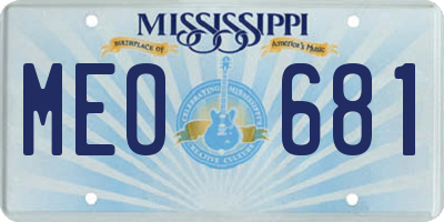 MS license plate MEO681